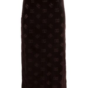 Dolce & Gabbana  monogram-pattern logo-waistband midi skirt