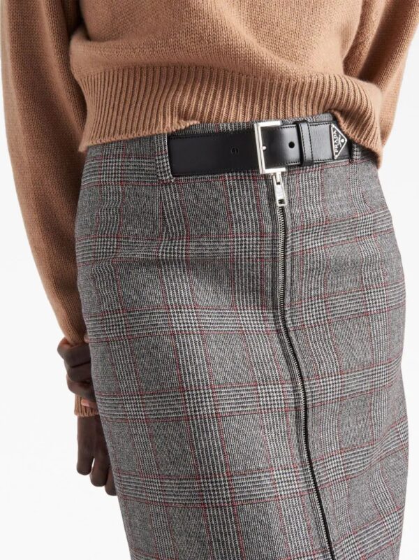 Prada  Prince of Wales-check midi skirt - Image 4