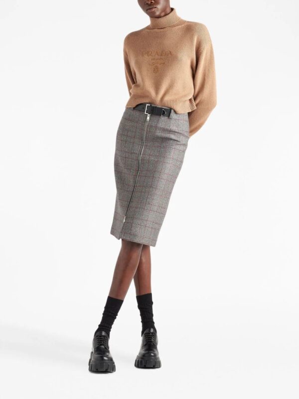 Prada  Prince of Wales-check midi skirt - Image 2