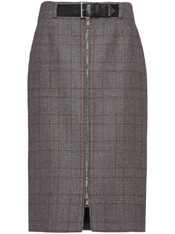 Prada  Prince of Wales-check midi skirt