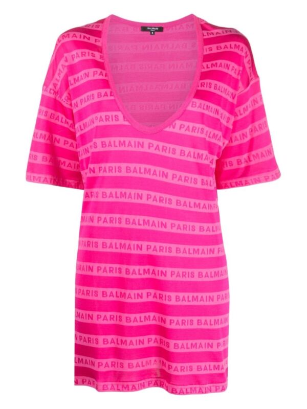 Balmain logo-print scoop-neck T-shirt