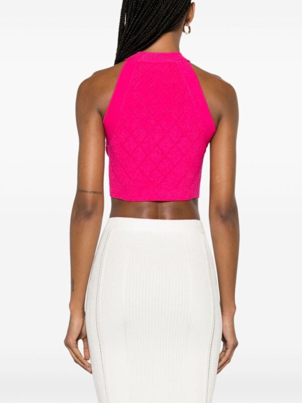Balmain  Lion Head-buttons cropped tank top - Image 4