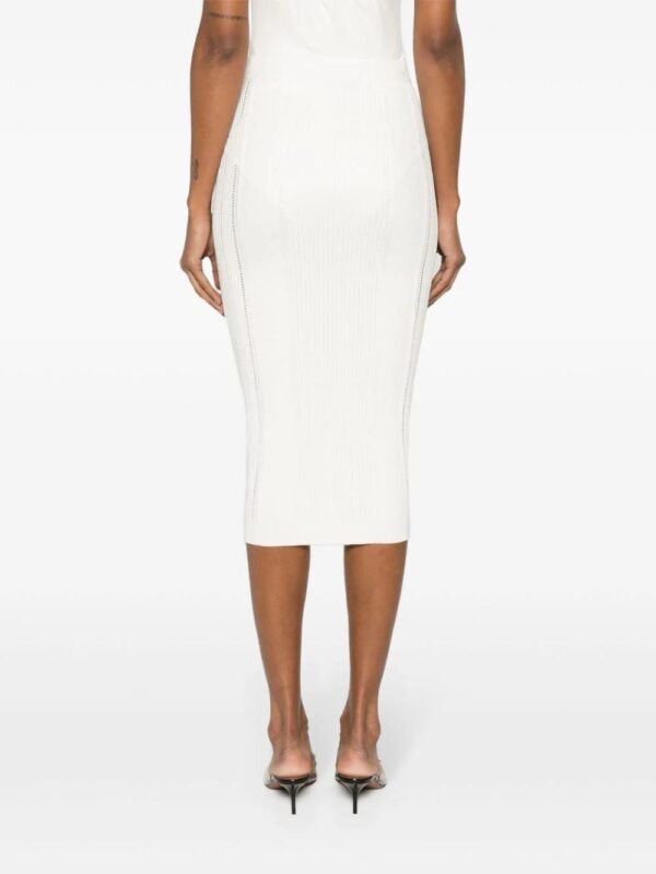 Balmain  lion-head-buttons ribbed skirt - Image 4