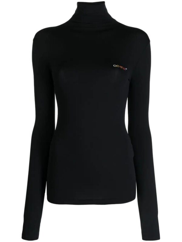 Off-White  logo-print roll-neck T-shirt