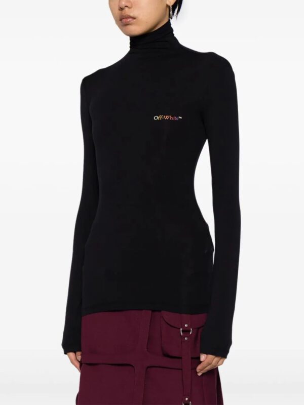 Off-White  logo-print roll-neck T-shirt - Image 4