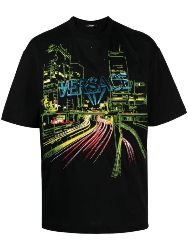 Versace  City Lights embroidery T-shirt
