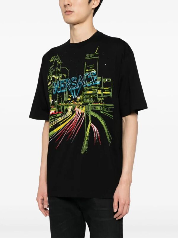 Versace  City Lights embroidery T-shirt - Image 3