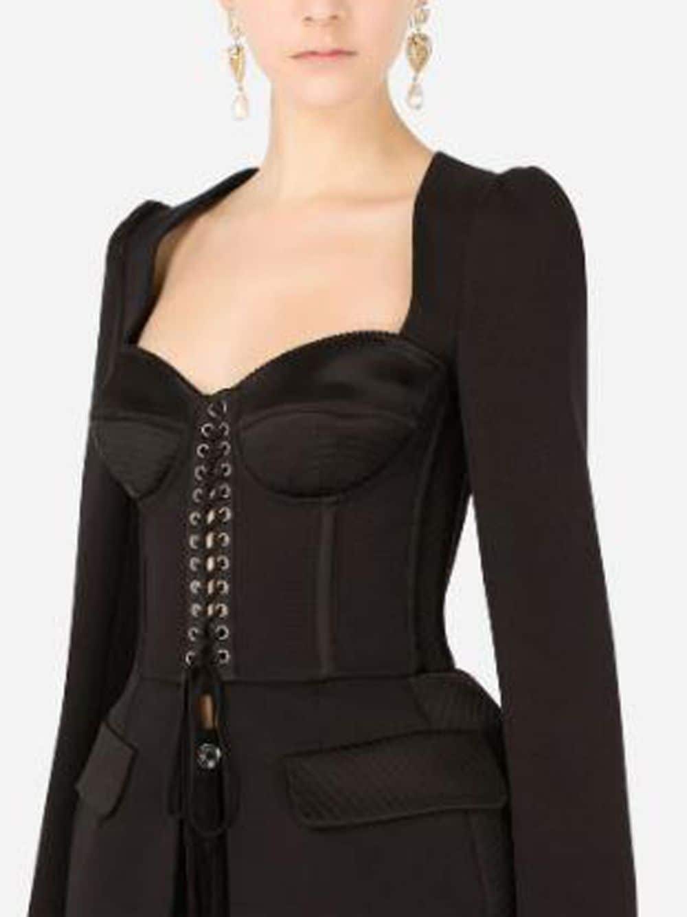 Dolce & Gabbana Cotton and Satin Top with Laces and Eyelets - Image 4