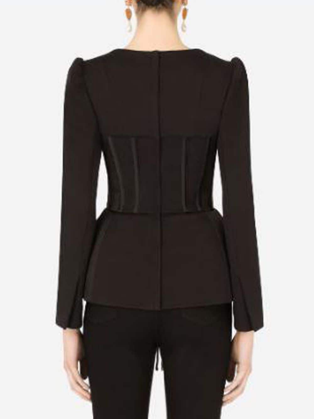 Dolce & Gabbana Cotton and Satin Top with Laces and Eyelets - Image 3