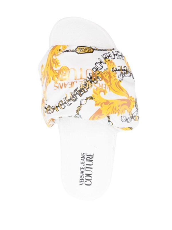 Versace Jeans Couture Chain Couture-print padded slides - Image 4