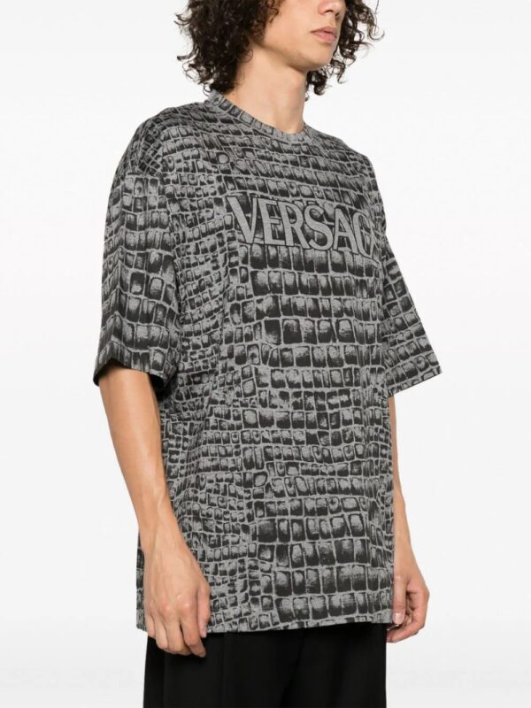 Versace  Coccodrillo-print cotton T-shirt - Image 3