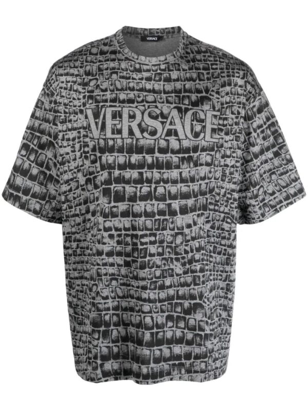 Versace  Coccodrillo-print cotton T-shirt