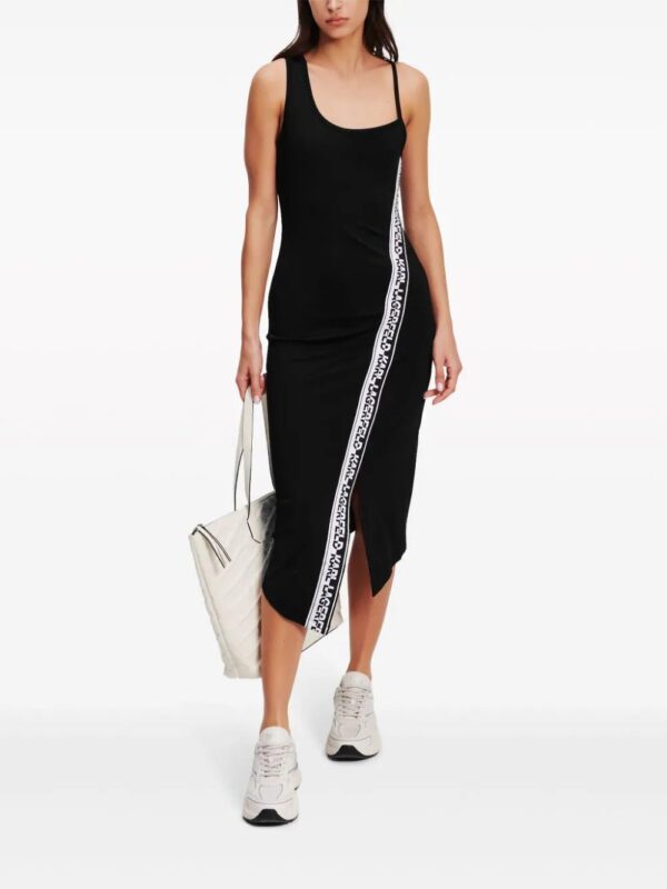 Karl Lagerfeld  logo-trim asymmetric midi dress - Image 2