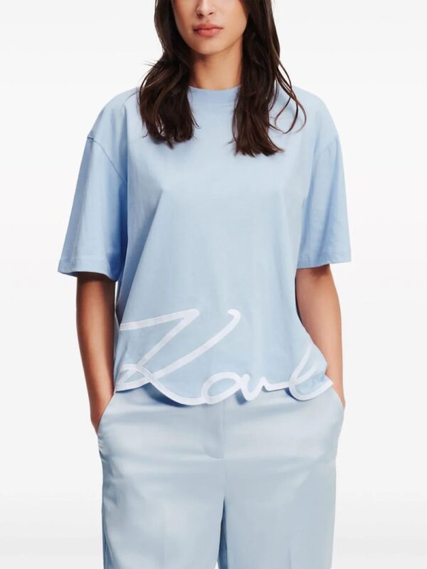 Karl Lagerfeld  Signature organic-cotton T-shirt - Image 3