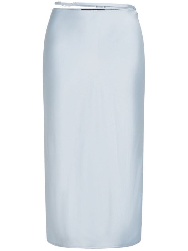 Karl Lagerfeld  Signature satin midi skirt