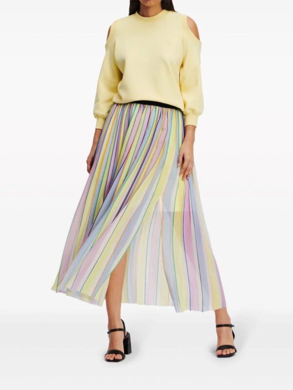 Karl Lagerfeld  pleated striped maxi skirt - Image 3