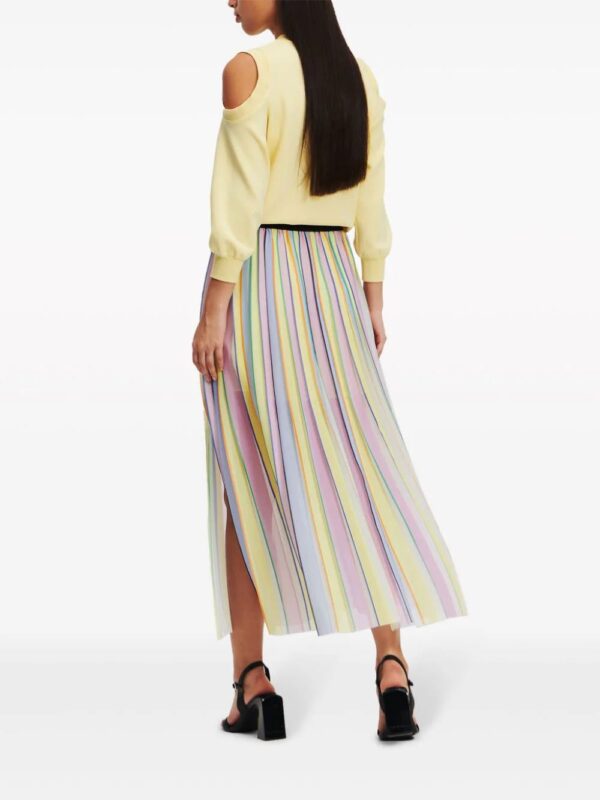 Karl Lagerfeld  pleated striped maxi skirt - Image 4