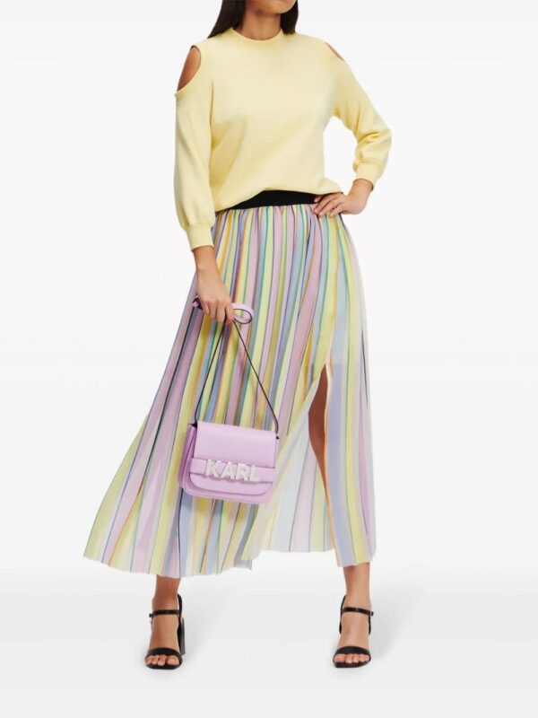 Karl Lagerfeld  pleated striped maxi skirt - Image 2