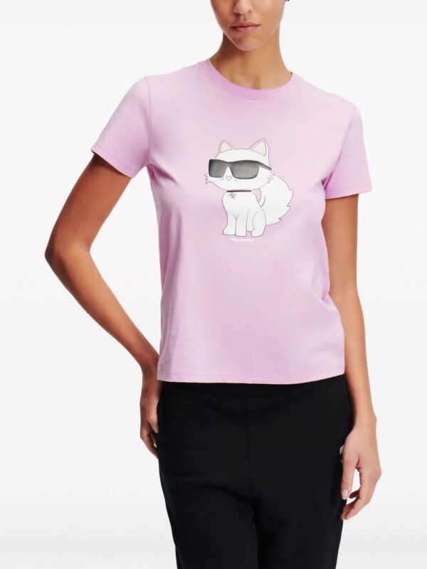 Karl Lagerfeld  Ikonik Choupette organic-cotton T-shirt - Image 3