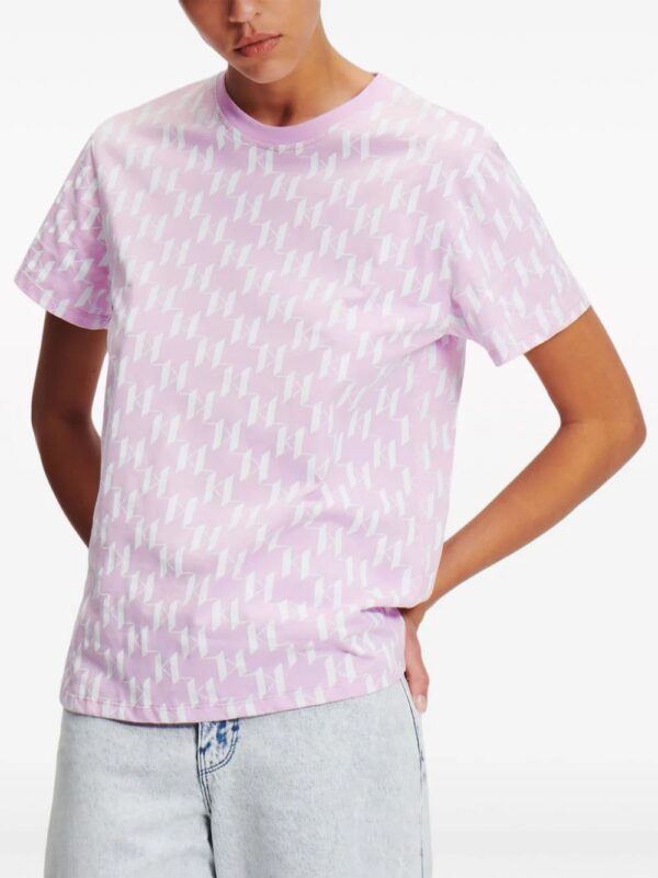 Karl Lagerfeld  monogram-print organic-cotton T-shirt - Image 3