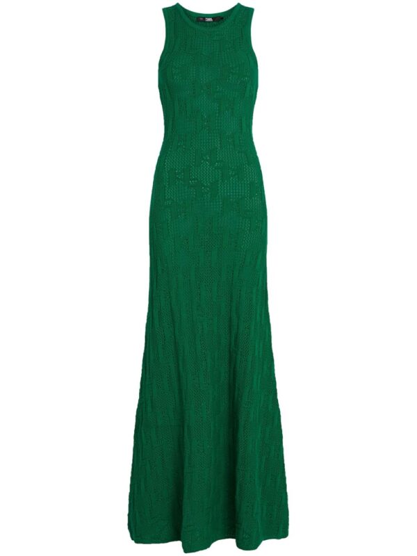 Karl Lagerfeld  monogram-jacquard knitted maxi dress