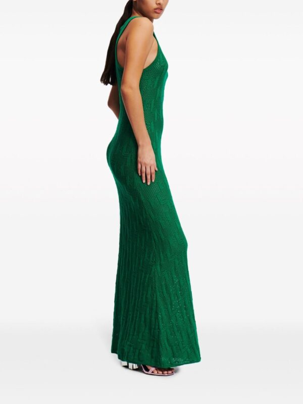Karl Lagerfeld  monogram-jacquard knitted maxi dress - Image 4