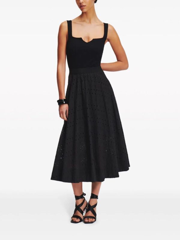Karl Lagerfeld  broderie-anglaise midi skirt - Image 3