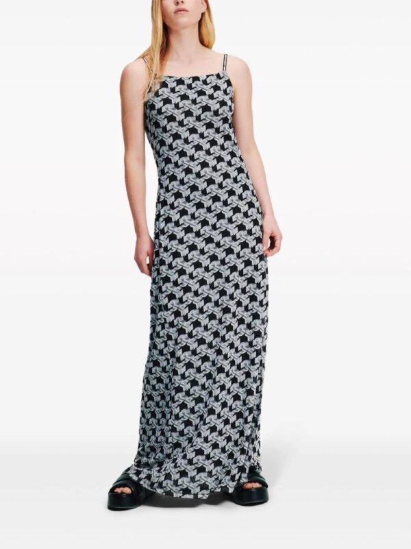 Karl Lagerfeld Jeans  monogram-print mesh maxi dress - Image 2