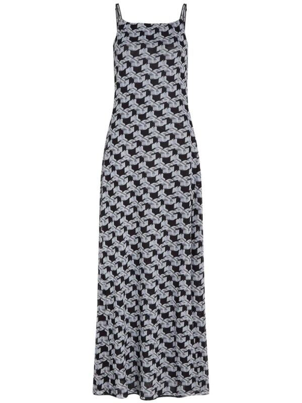 Karl Lagerfeld Jeans  monogram-print mesh maxi dress