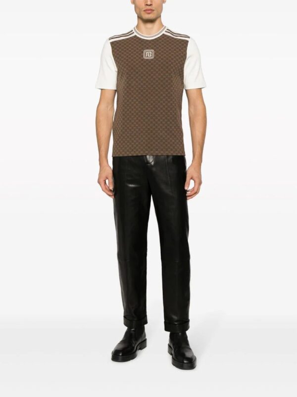 Balmain  monogram-pattern stretch-cotton T-shirt - Image 2