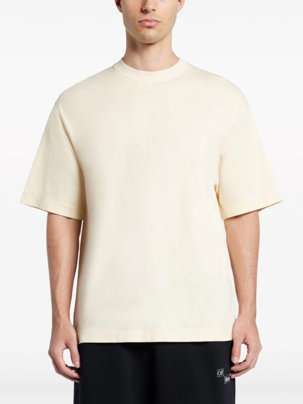 Off-White  Arrows-embroidered cotton T-shirt - Image 3