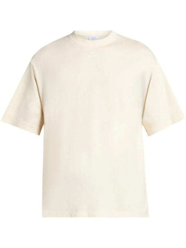 Off-White  Arrows-embroidered cotton T-shirt
