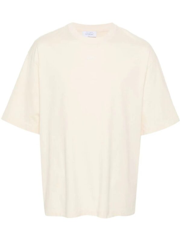Off-White  Arrows-embroidered cotton T-shirt