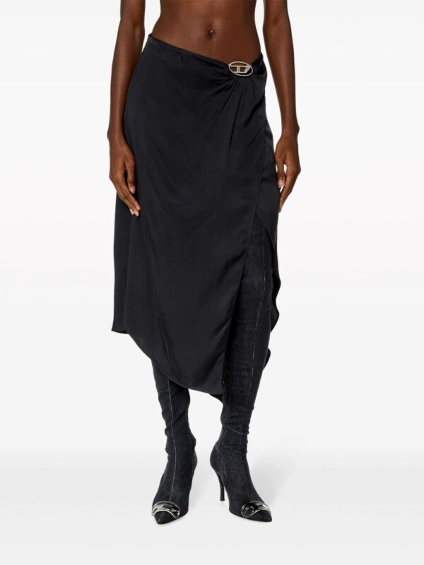 Diesel  O-Stent-N1 satin midi skirt - Image 3