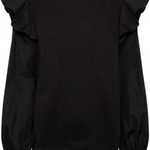 Karl Lagerfeld  logo-embroidered ruffle-detailing sweatshirt