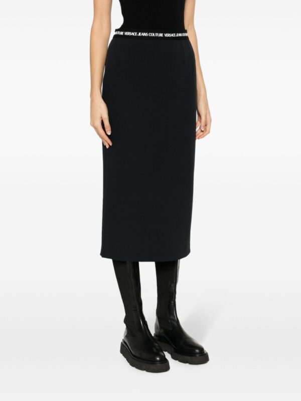 Versace Jeans Couture  logo-waistband straight midi skirt - Image 3