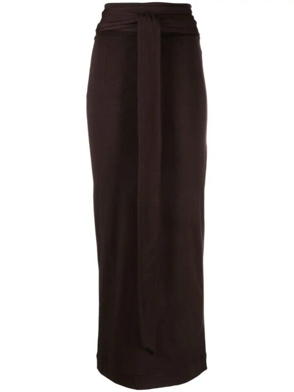 Dolce & Gabbana  belted virgin-wool blend maxi skirt