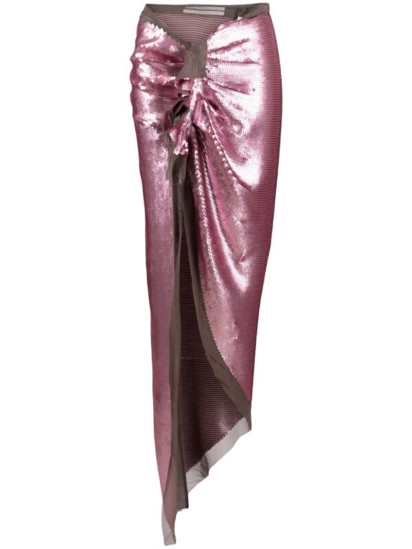Rick Owens  sequinned asymmetric maxi skirt