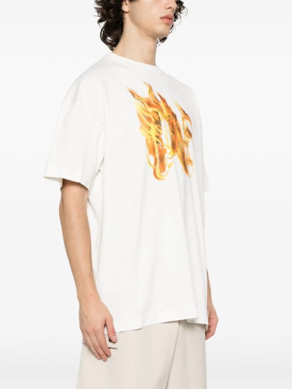 Palm Angels  Burning monogram-print T-shirt - Image 3