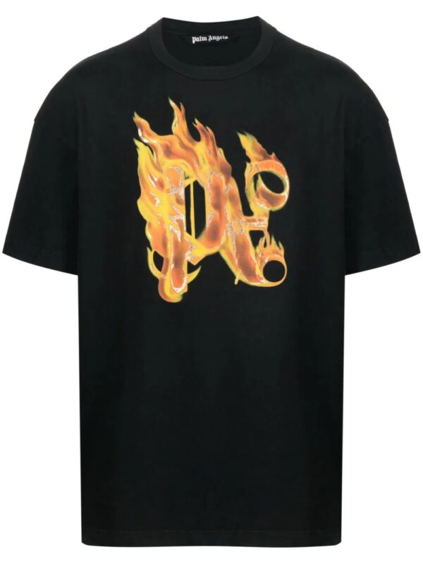 Palm Angels  Burning monogram-print T-shirt