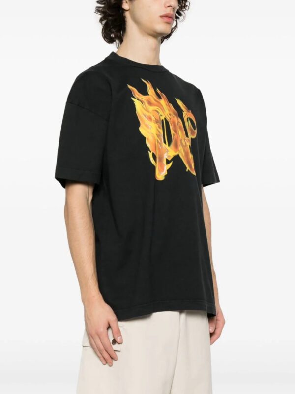 Palm Angels  Burning monogram-print T-shirt - Image 3