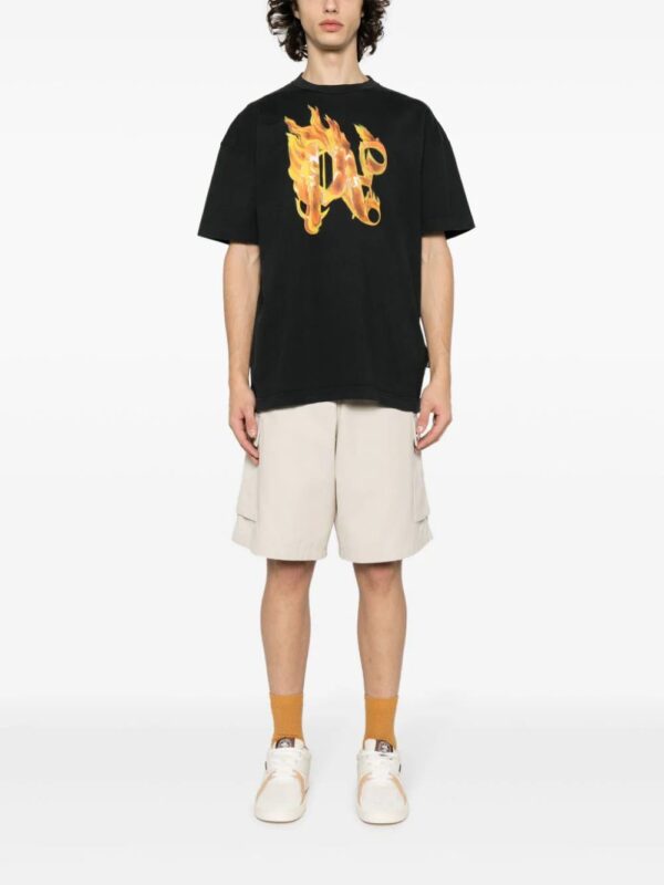Palm Angels  Burning monogram-print T-shirt - Image 2