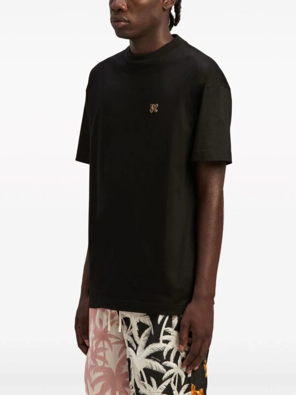 Palm Angels  monogram-appliqué cotton T-shirt - Image 4