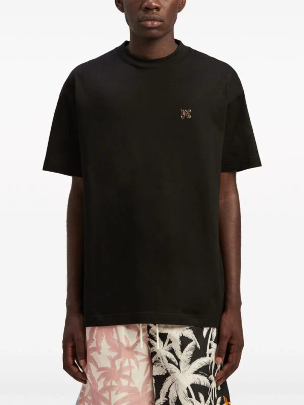 Palm Angels  monogram-appliqué cotton T-shirt - Image 3