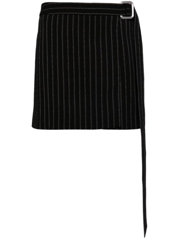 AMI Paris  pinstripe-pattern belted skirt