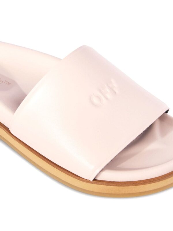 Off-White logo-stamp leather slides - Image 5