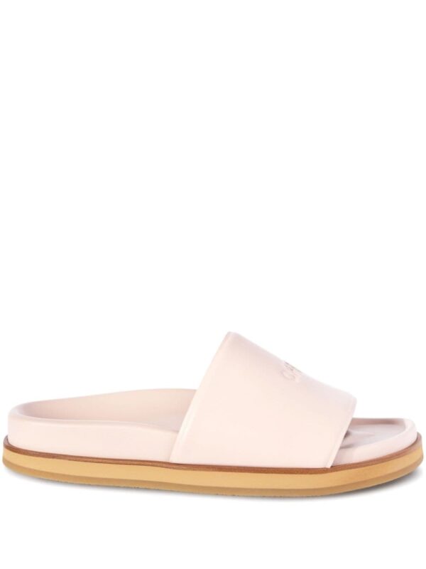 Off-White logo-stamp leather slides
