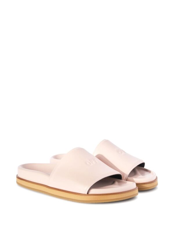 Off-White logo-stamp leather slides - Image 2