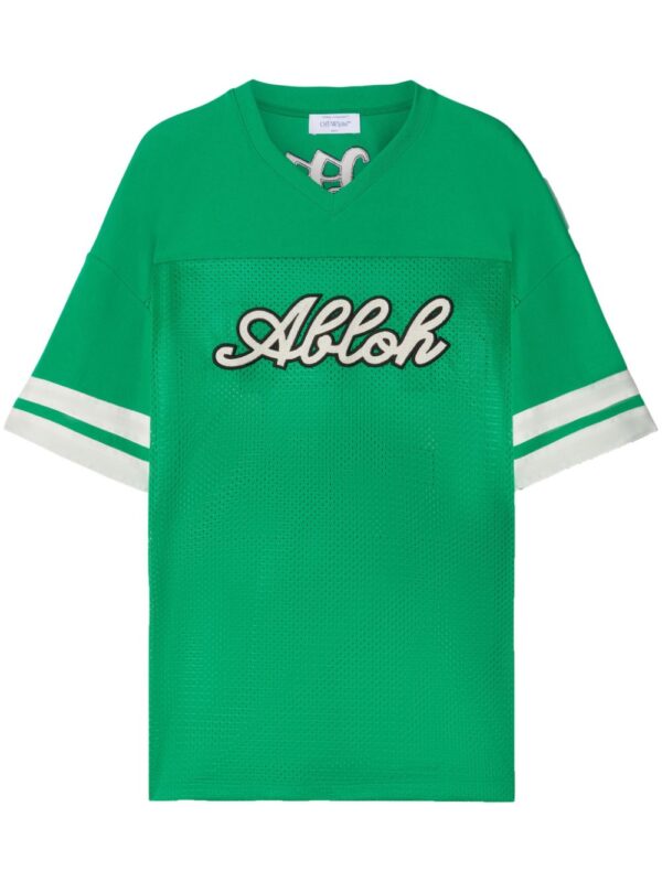 Off-White  Football-print mesh T-shirt