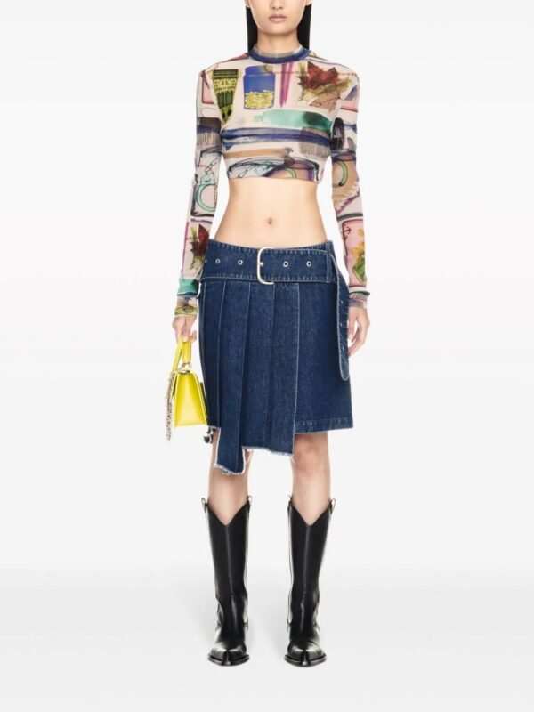 Off-White  X-ray semi-sheer cropped T-shirt - Image 2